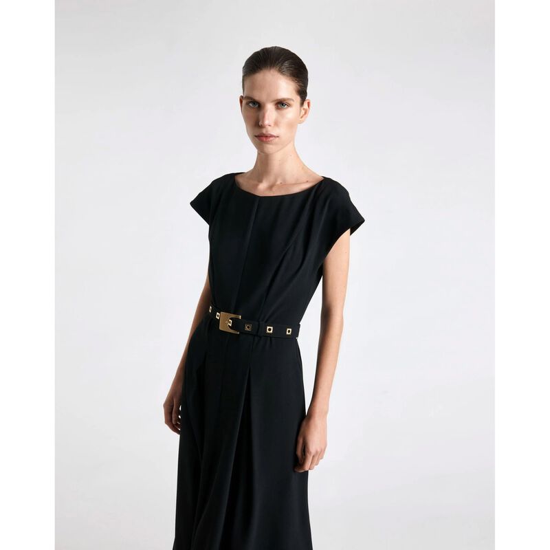 Cue Square Buckle Belted Midi Dress image number 3